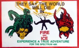 They Say the World Will Die in Fire and Ice cover art for Sinclair ZX Spectrum