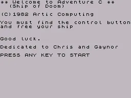 Adventure C: Ship of Doom screenshot