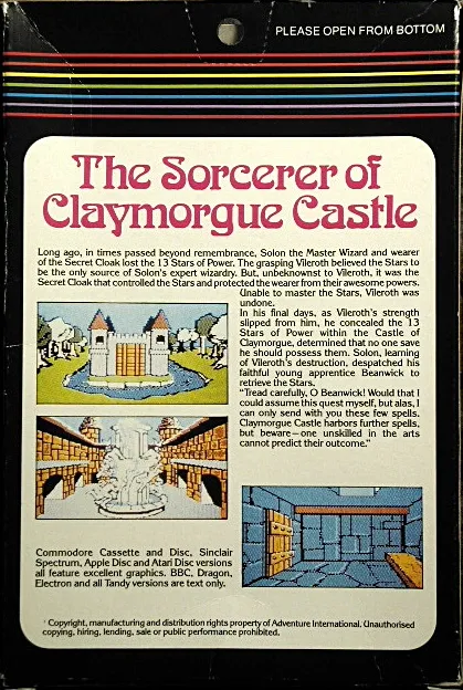 Sorcerer of Claymorgue Castle box back