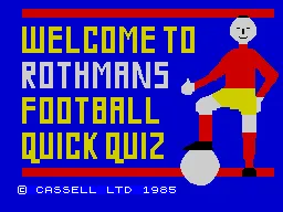 Rothmans Football Quick Quiz screenshot