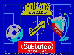 Subbuteo - The Computer Game title screen
