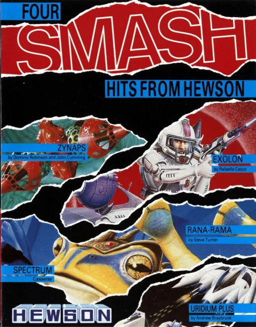 Four Smash Hits From Hewson - Exolon + Zynaps + Rana Rama + Uridium Plus cover art for Sinclair ZX Spectrum