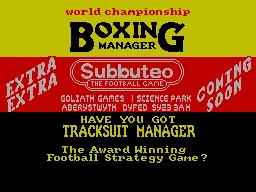 World Championship Boxing Manager title screen