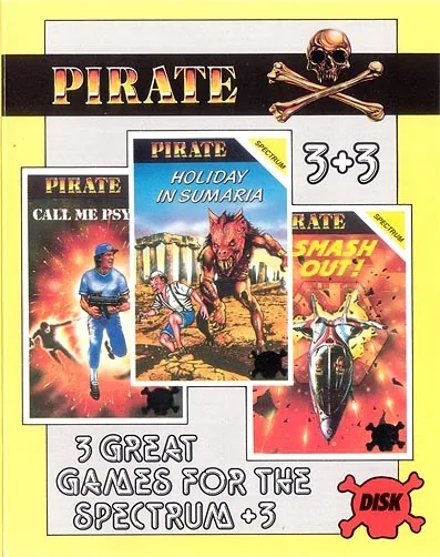 Pirate 3+3 - Holiday in Sumaria + Call Me Psycho + Smash Out! cover art for Sinclair ZX Spectrum