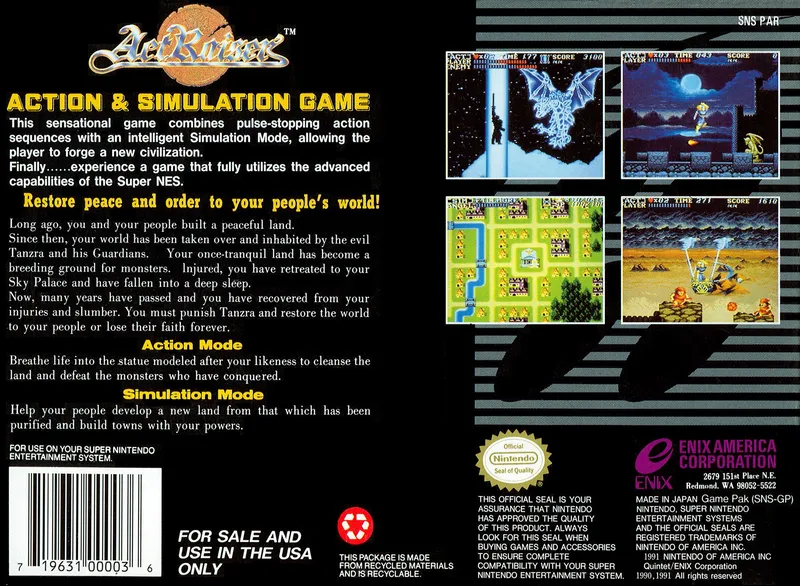 ActRaiser box back