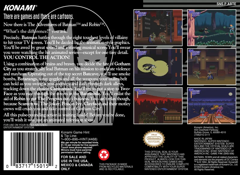 The Adventures of Batman & Robin box back