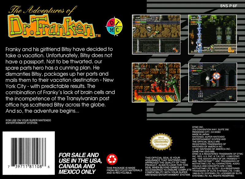 The Adventures of Dr. Franken box back