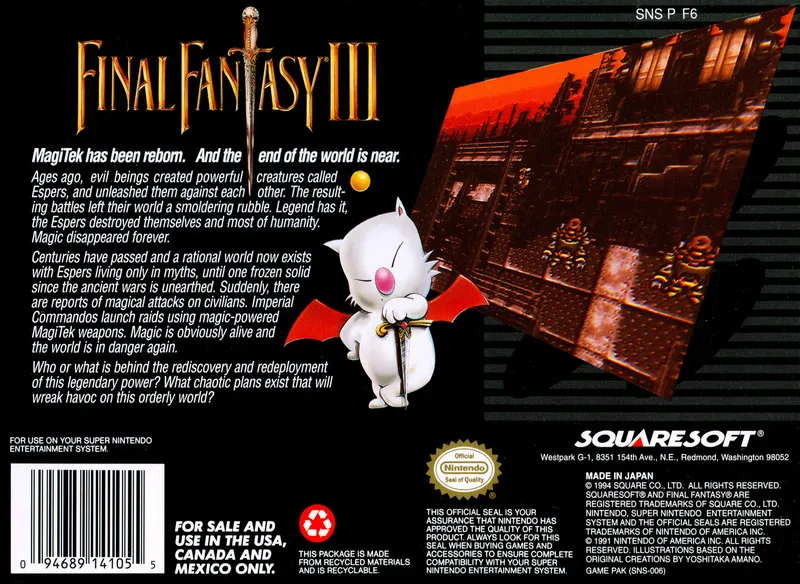 Final Fantasy III box back