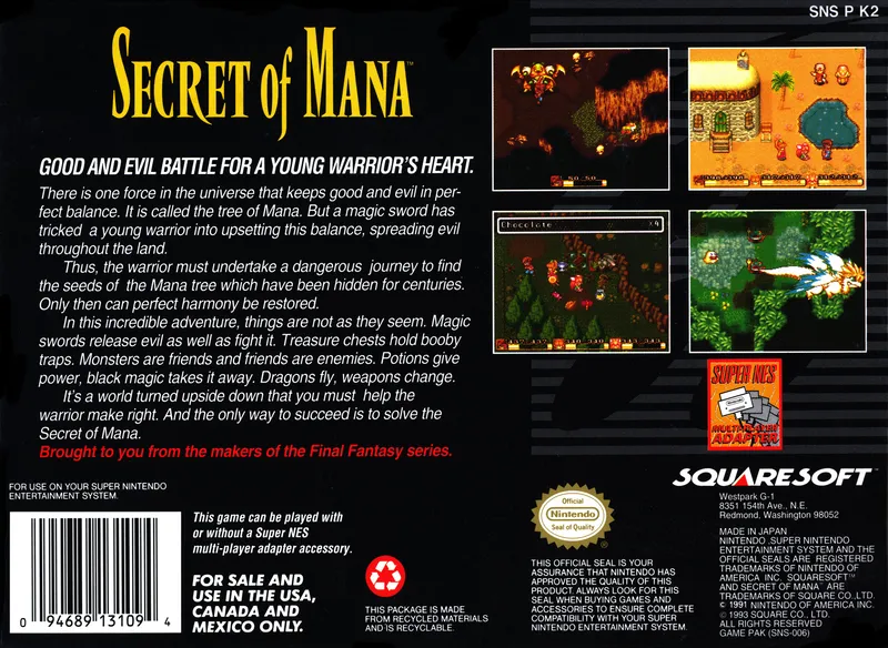 Secret of Mana box back