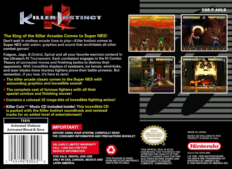Killer Instinct box back