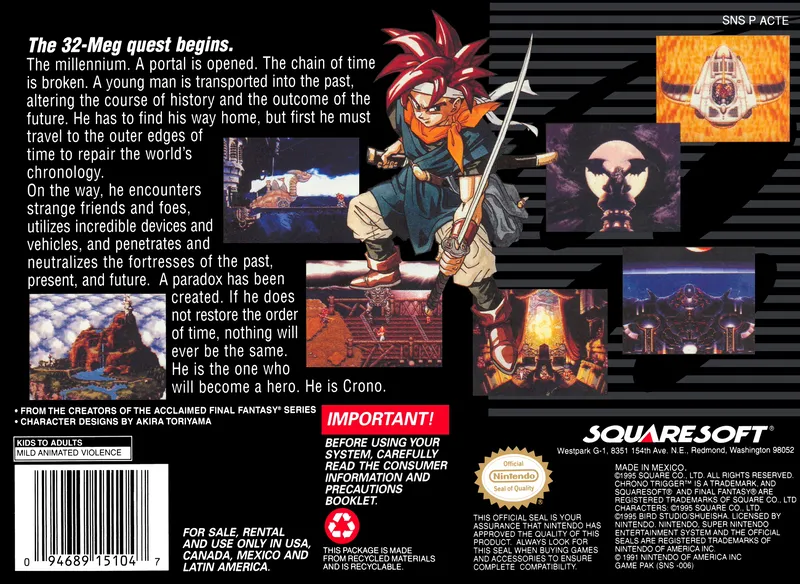 Chrono Trigger box back