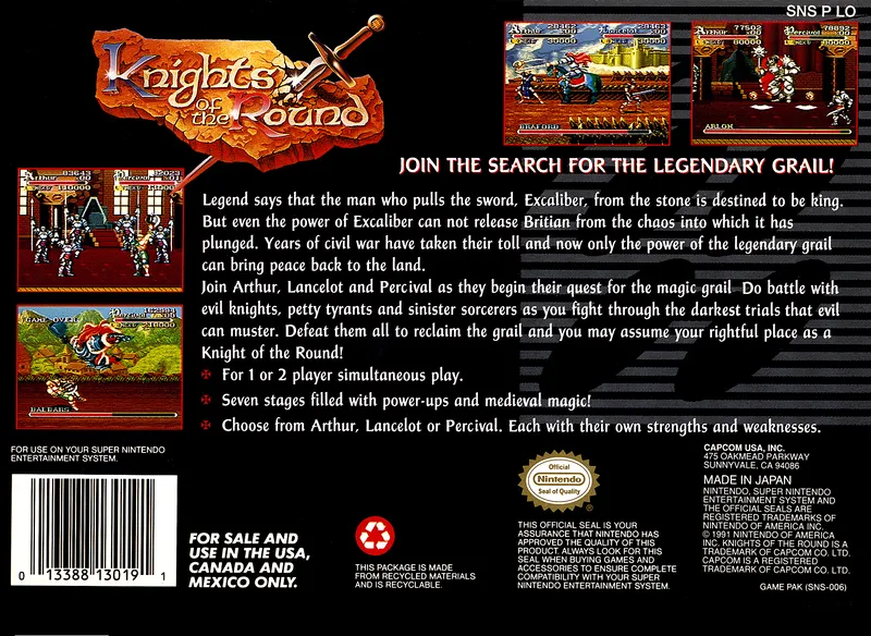 Knights of the Round box back