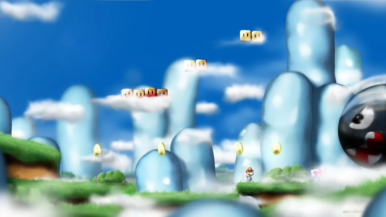 Backdrop artwork for Super Mario World