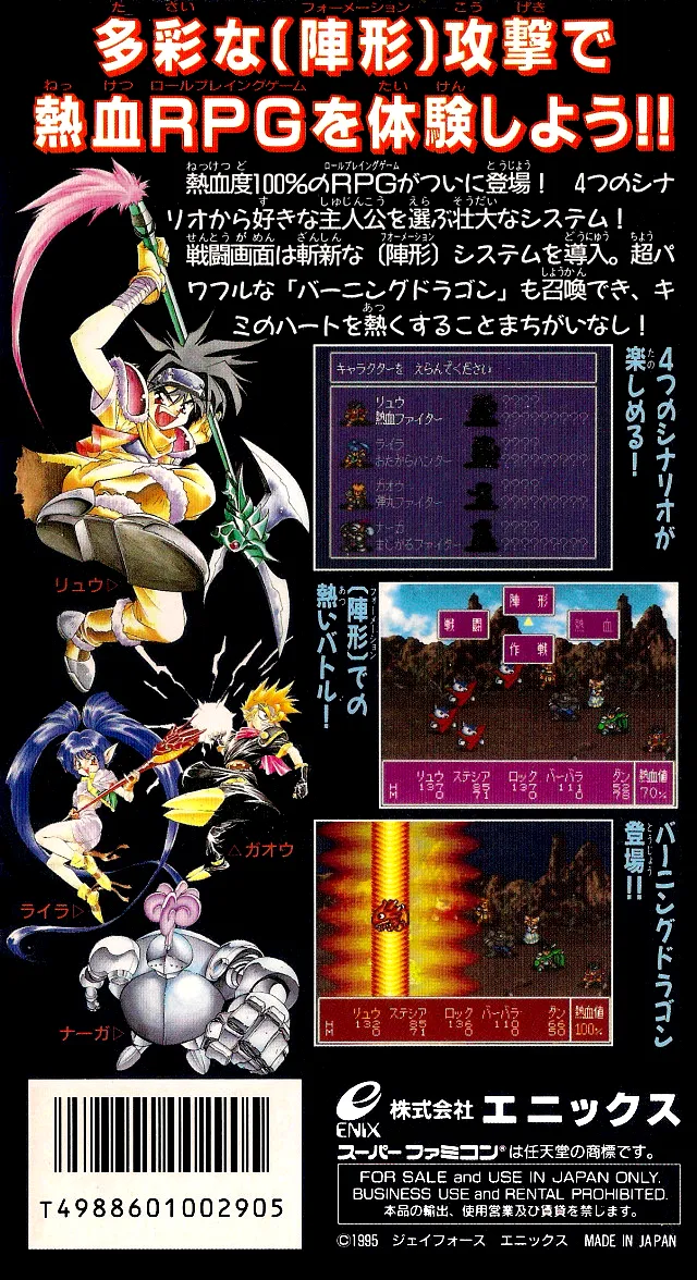 Nekketsu Tairiku: Burning Heroes box back
