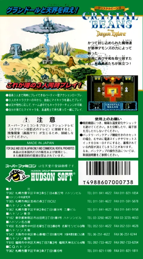 Crystal Beans: From Dungeon Explorer box back