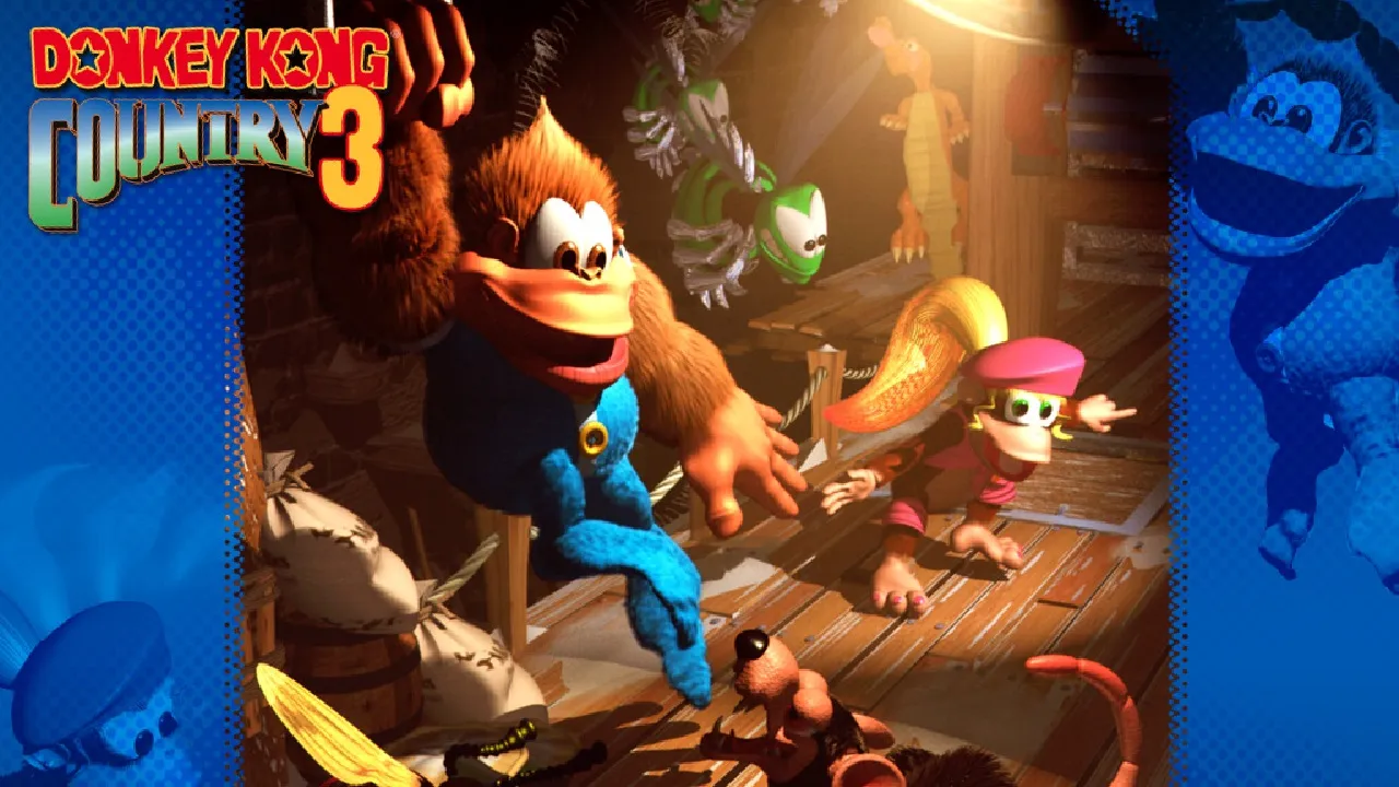 Backdrop artwork for Donkey Kong Country 3: Dixie Kong's Double Trouble!