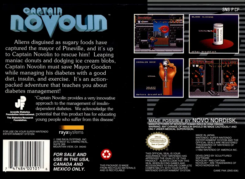 Captain Novolin box back