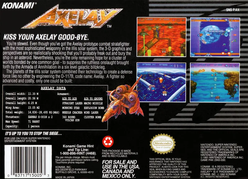 Axelay box back