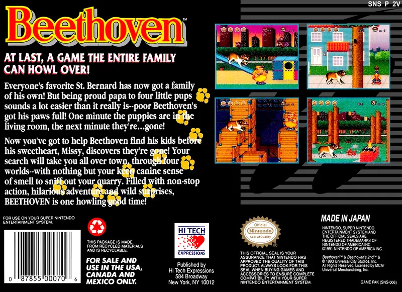 Beethoven: The Ultimate Canine Caper! box back