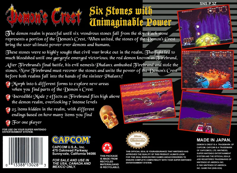 Demon's Crest box back
