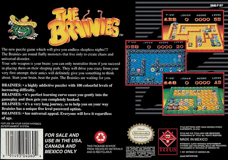 The Brainies box back