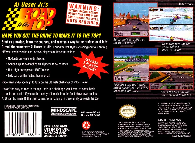 Al Unser Jr.'s Road to the Top box back