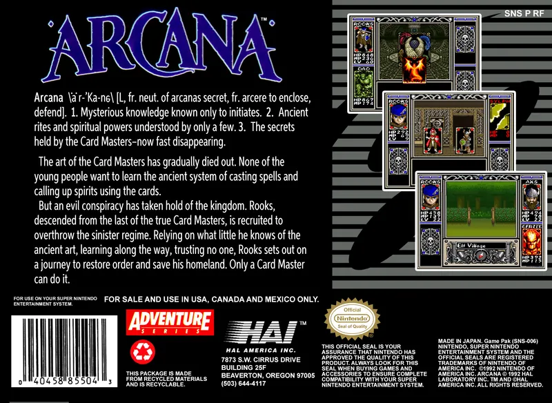Arcana box back