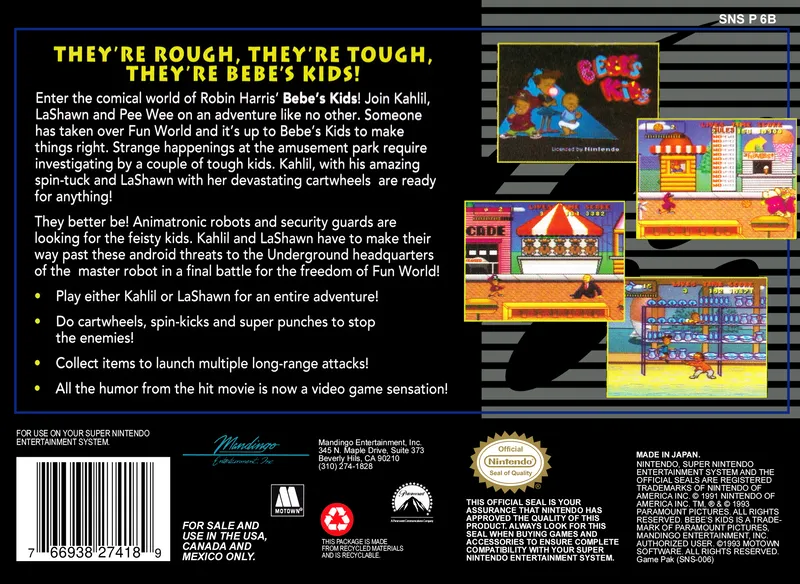Bebe's Kids box back