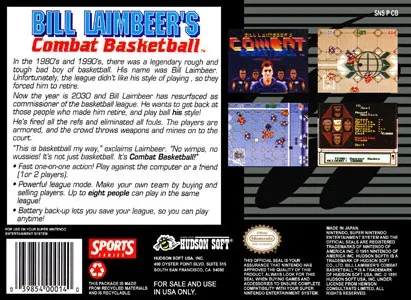 Bill Laimbeer's Combat Basketball box back