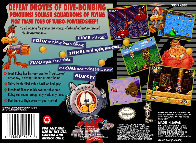 Bubsy II box back