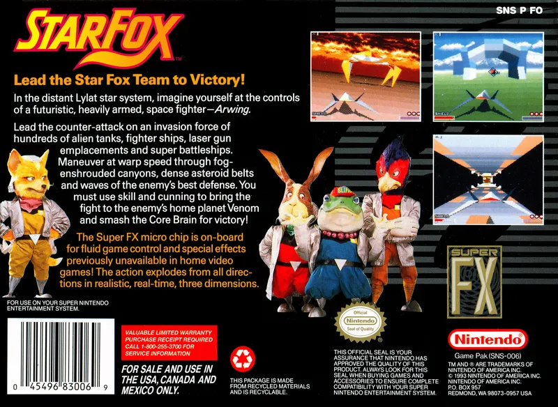 Star Fox box back