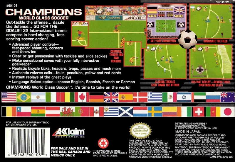 Champions: World Class Soccer box back