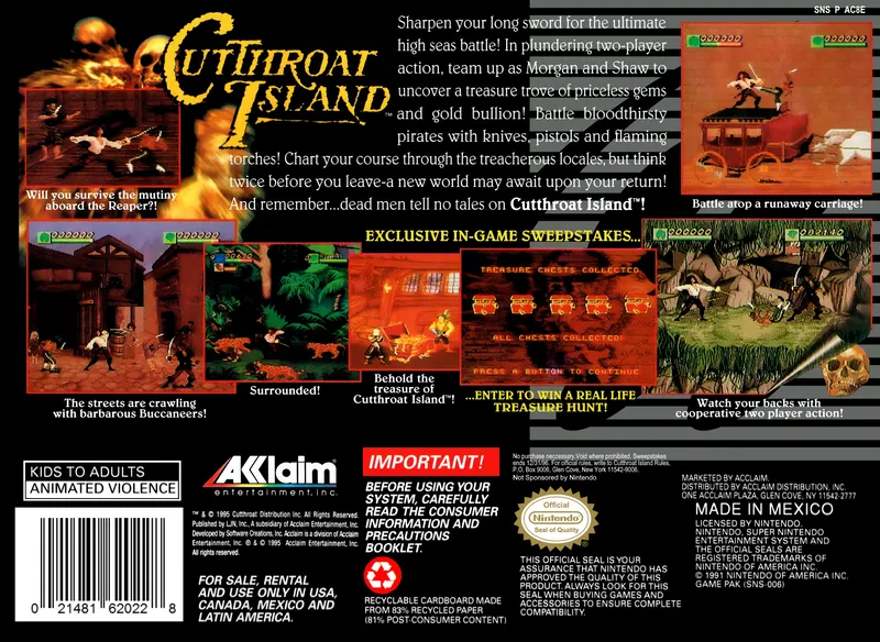 Cutthroat Island box back