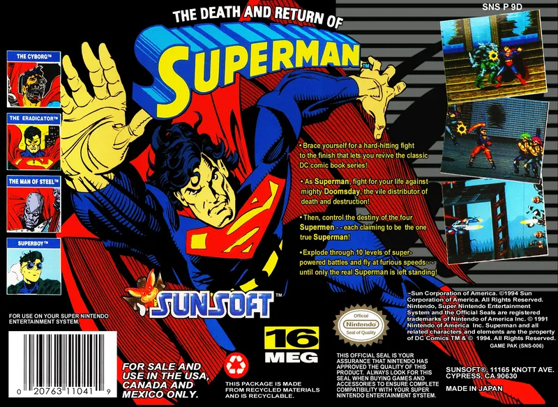 The Death and Return of Superman box back