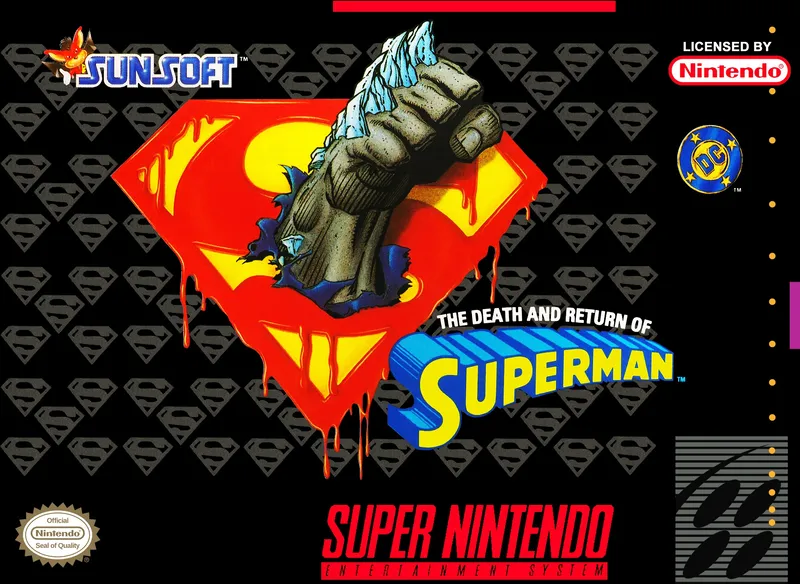The Death and Return of Superman cover art for Super Nintendo Entertainment System