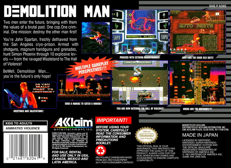 Demolition Man box back