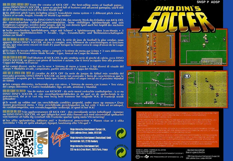Dino Dini's Soccer box back