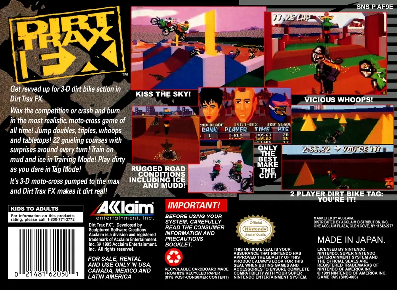 Dirt Trax FX box back