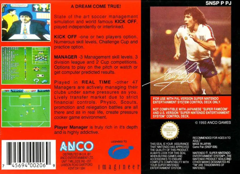 Kevin Keegan's Player Manager box back