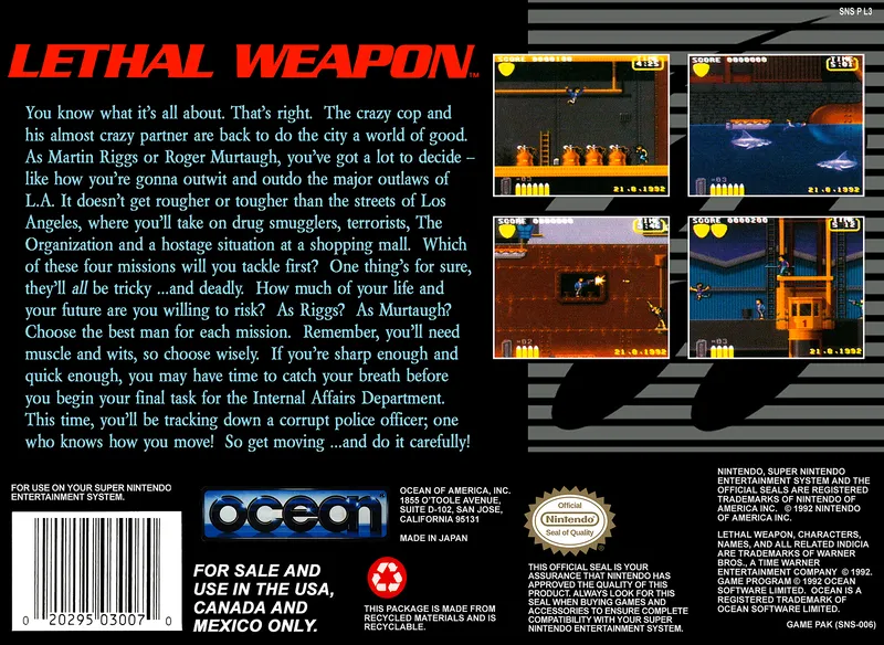 Lethal Weapon box back