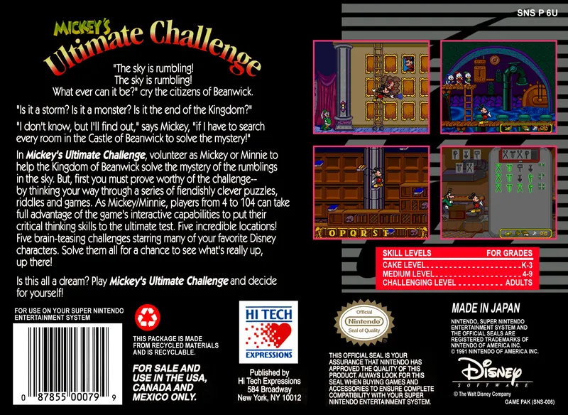 Mickey's Ultimate Challenge box back
