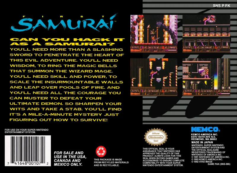 First Samurai box back