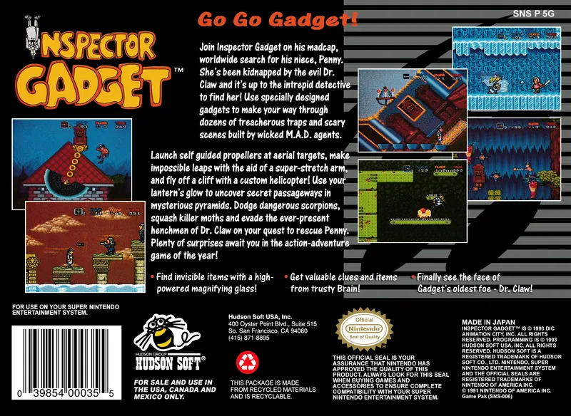 Inspector Gadget box back