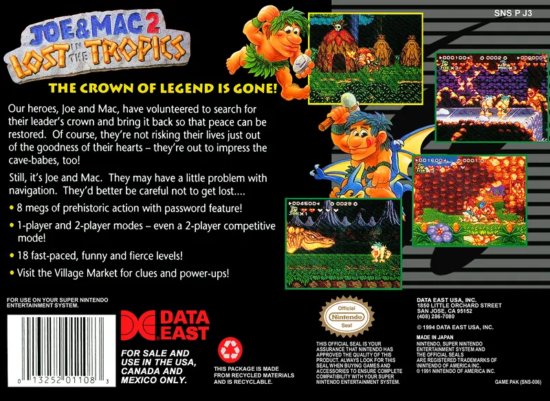 Joe & Mac 2: Lost in the Tropics box back