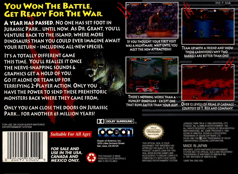 Jurassic Park Part 2: The Chaos Continues box back