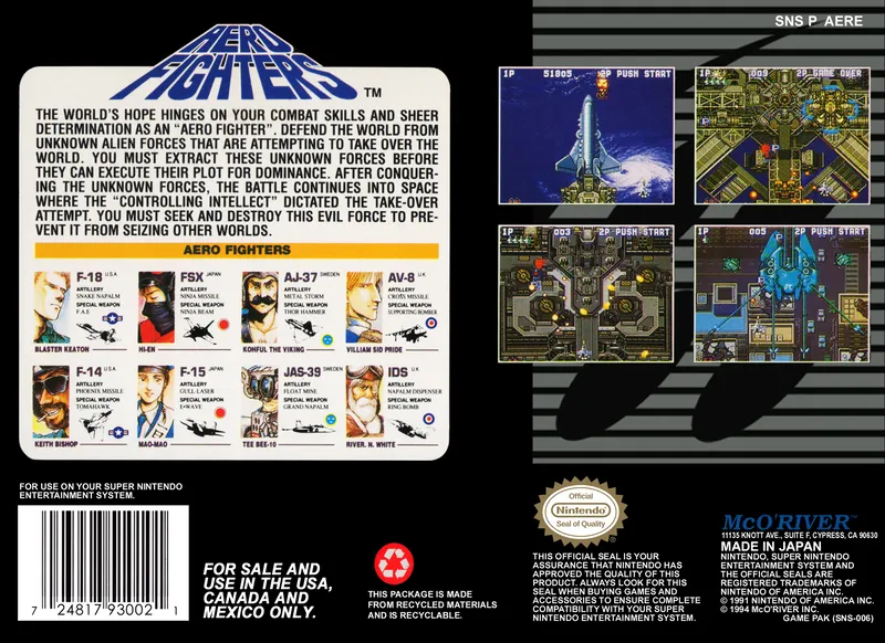 Aero Fighters box back