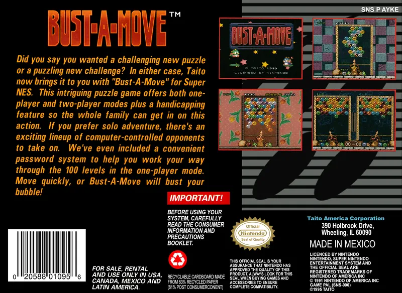 Bust-A-Move box back