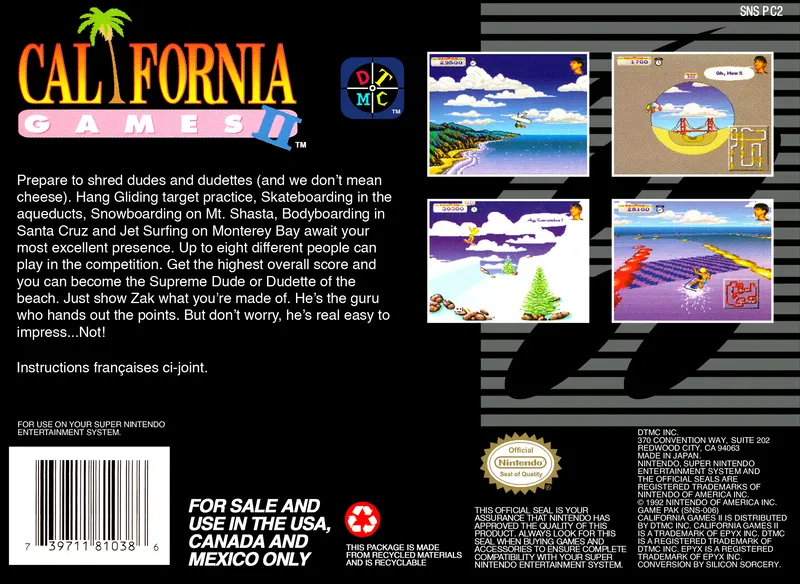 California Games II box back