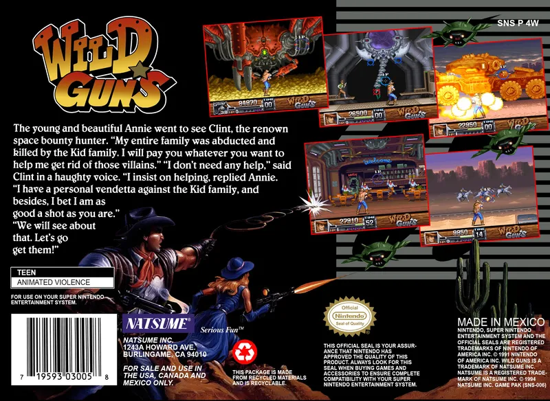 Wild Guns box back