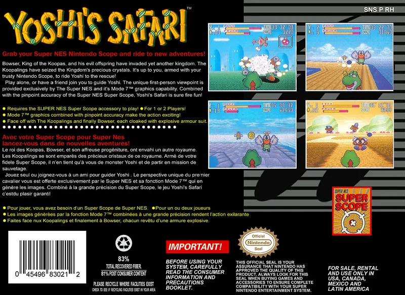 Yoshi's Safari box back